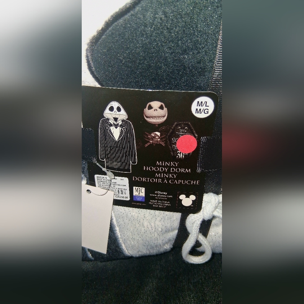 DISNEY Jack Skellington women's sparkly Medium/Large lounger minky fleece hoodie